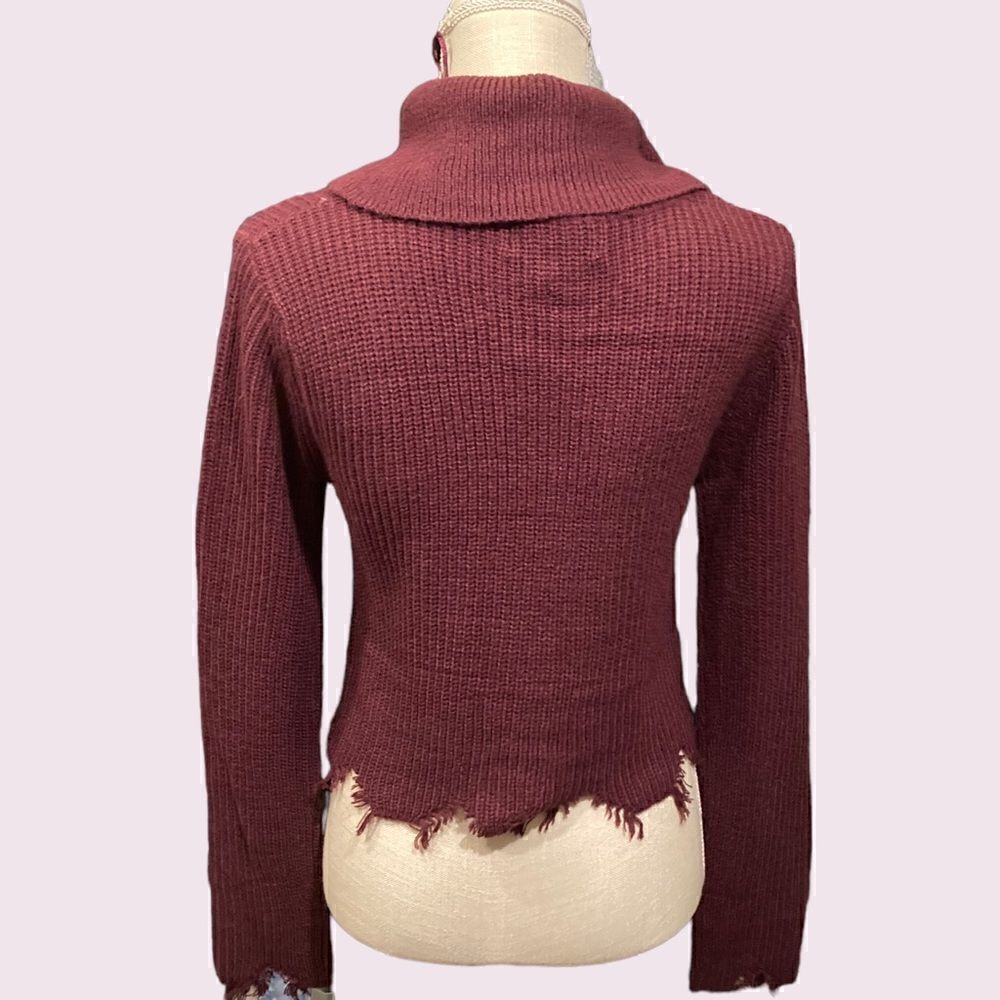 NWT Distressed Cropped Sweater - Picture 3 of 9